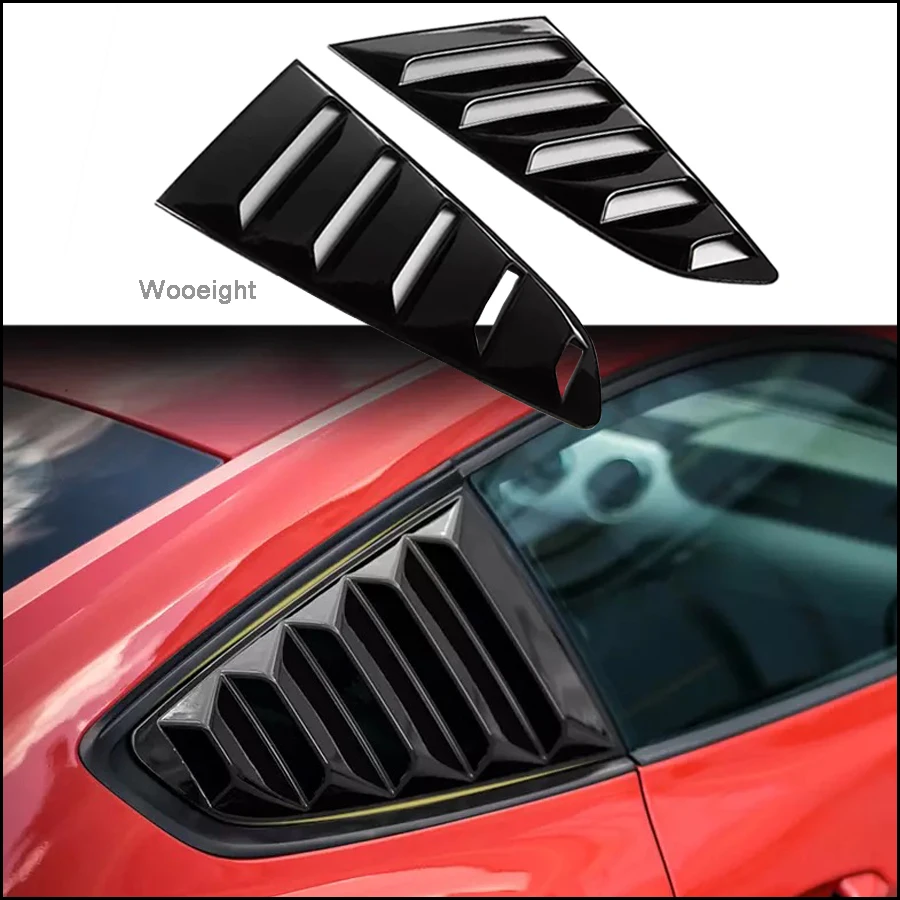 

Wooeight 2Pcs Car Side ABS Deflector Vent Window Scoop Louvers Cover Trim Sticker Fit for Ford Mustang Fastback 2015 2016 2017+