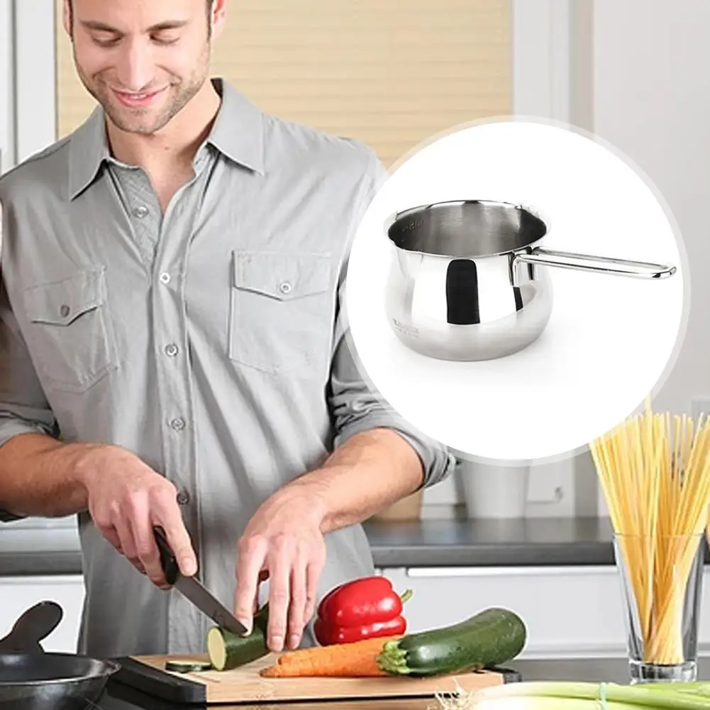 Кастрюля из нержавеющей стали для подогрева молока без крышки инструмент таяния