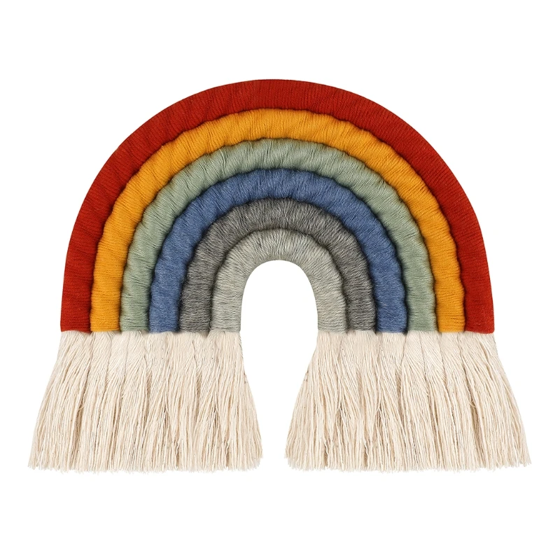 

Nordic Rainbow Shape Wall Hanging Cotton Thread Pendant Kids Room Decoration LXAF