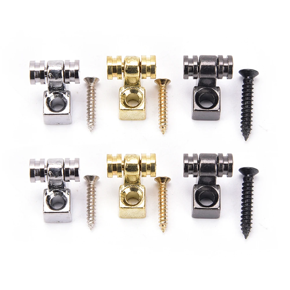 

2Pcs Roller String Retainers Mounting Tree Guide for Electric Guitar silver