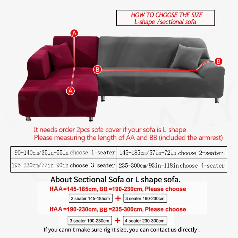 L Shaped Needs Order 2pieces Sofa Cover Slipcovers Elasticity Towel Armchair for Corner Protect Furniture | Дом и сад
