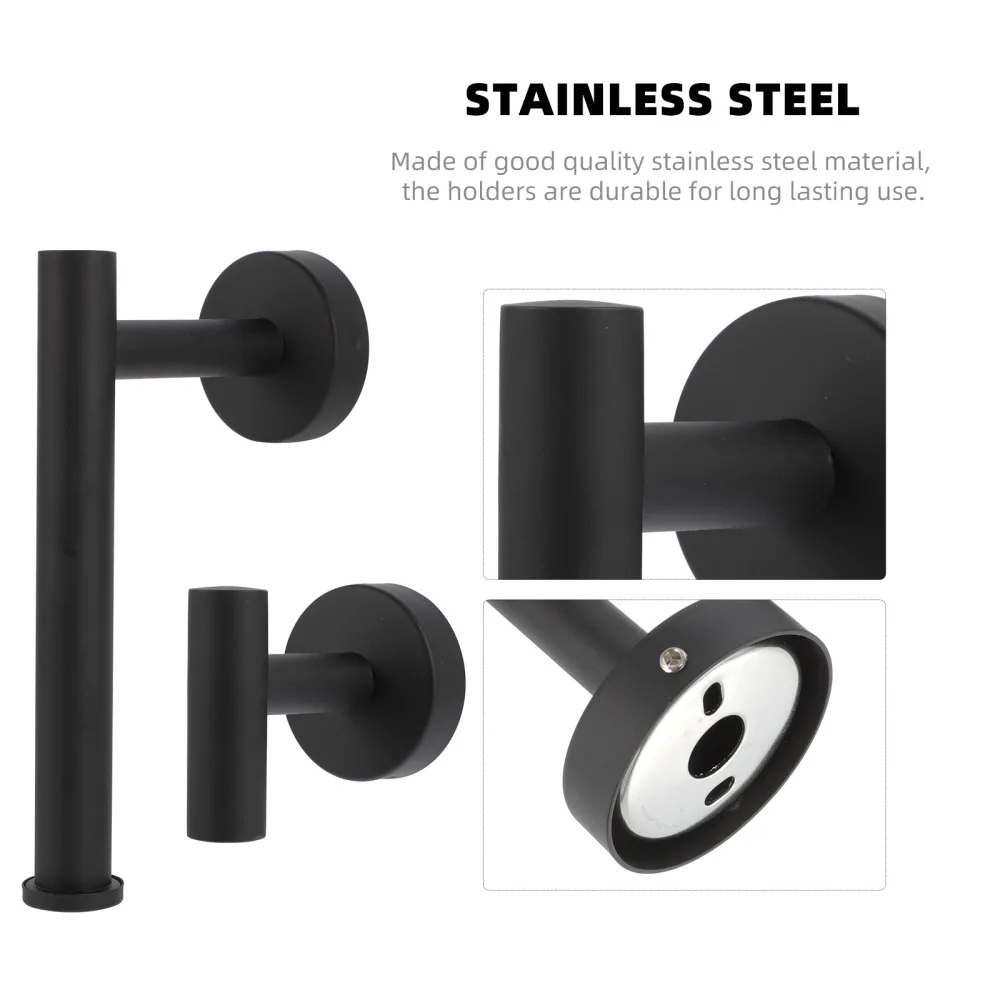 

2pcs Toilet Roll Holder Towel Rack Stainless Steel Bathroom Towel Holder