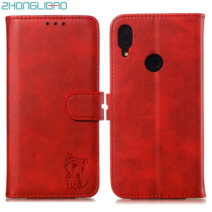 Кожаный чехол книжка с 3d тиснением в виде симпатичного кота для Xiaomi Mi Max 3 9t Xiomi Redmi