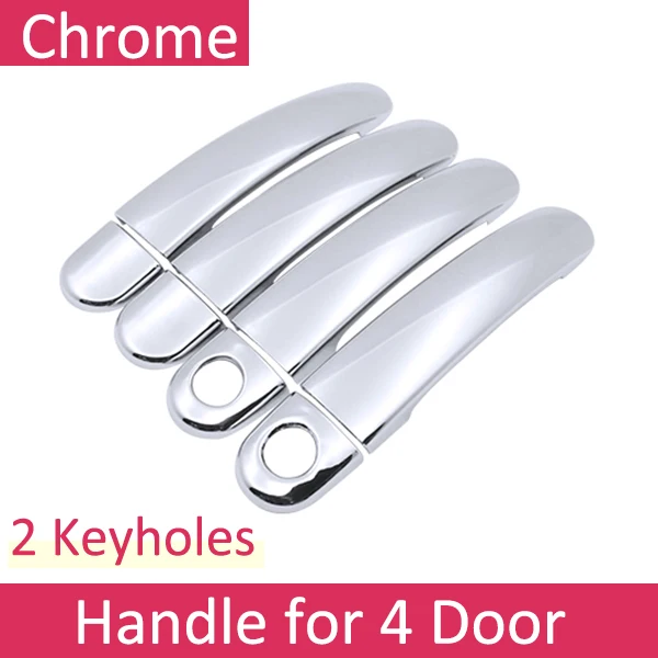 4Door 2 Keyholes Для Seat Ibiza MK3 6L 2003~ 2009 хромированная наружная дверная ручка крышка автомобильные аксессуары наклейки Набор отделки 2004 2005 2006 2007 2008 - Название цвета: 4Door 2 Keyholes