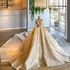 Свадебные платья, 2021, в африканском стиле, с V-образным вырезом, со шлейфом, с блестками, на заказ