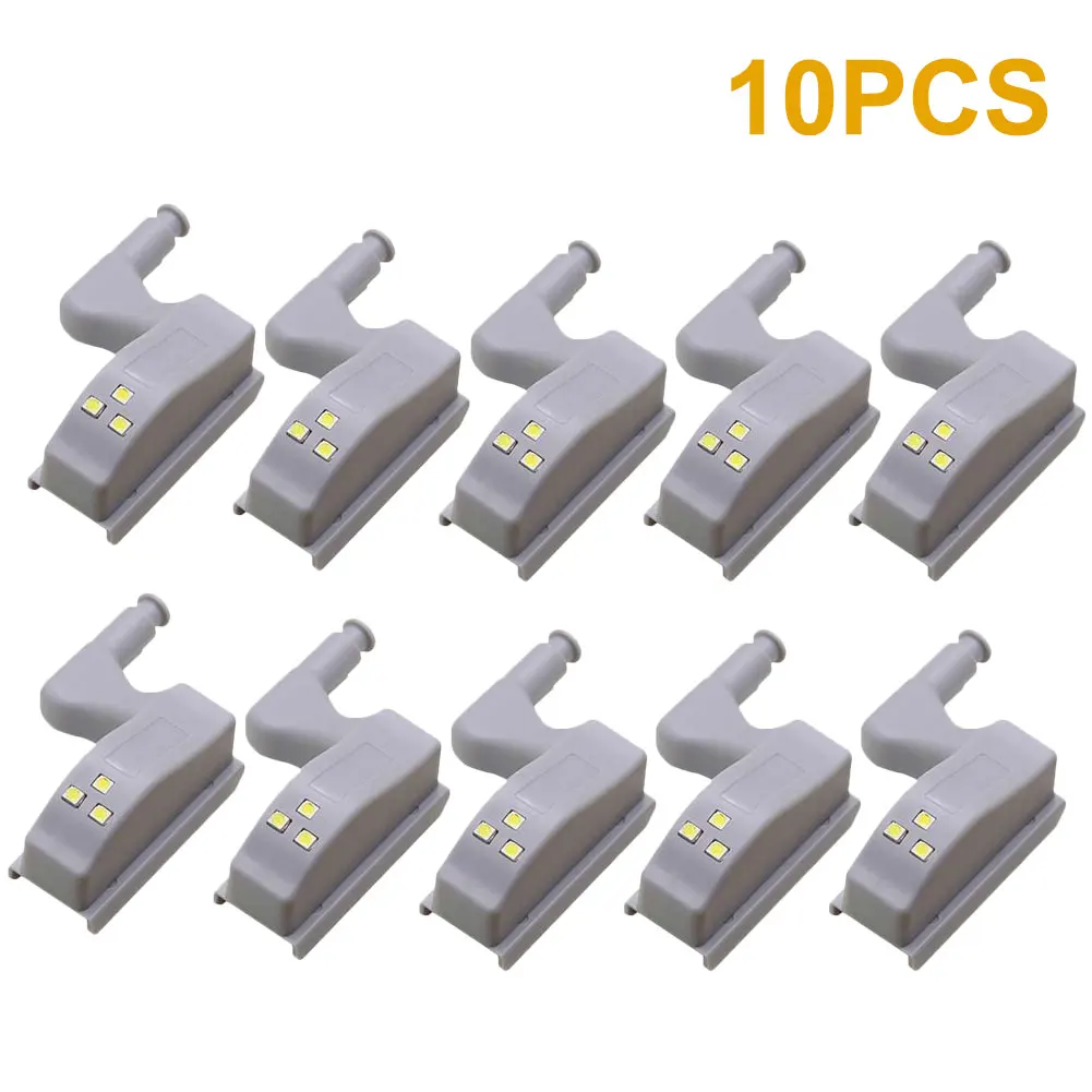 

10pcs LED Inner Hinge Lamp Under Cabinet Light Universal Wardrobe Sensor Light Lamps Cupboard Closet Kitchen Bedroom Night Light