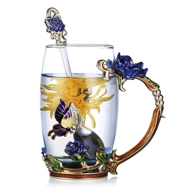 Красота и Новинка эмалированная кофейная чашка кружка цветочный чай стеклянные