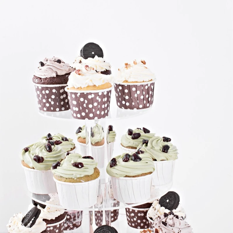 4 ярусный выставочный стенд Круглый акриловый кекс Дисплей Свадебная вечеринка