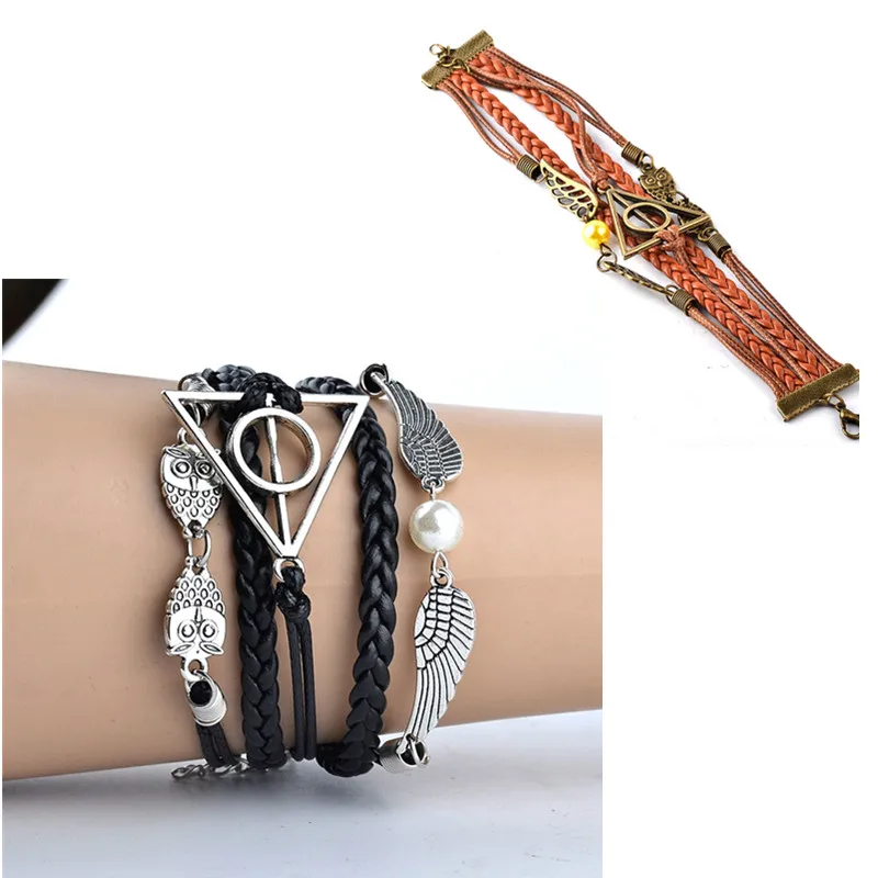 Аниме Сказочный Хвост Логотип Браслет с подвеской черная кожаная цепочка
