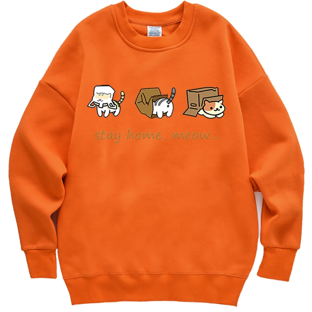 

Funny Three Kittens Print Womens Hoodies Casual Loose Sweatshirt Crewneck Sleeve Hoody Pullover Fleece Hoodies Women