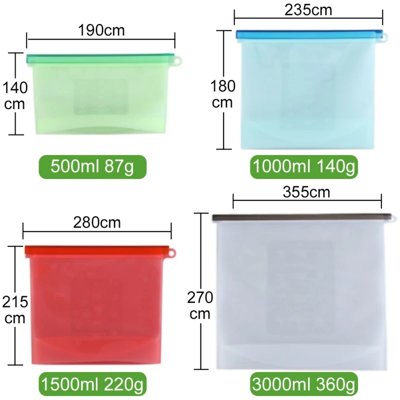 

Food Storage Bag Reusable Fresh-keeping Sealed Storage Bag Kitchen Sealing Refrigerator Bags Fruit Kitchen Organizer