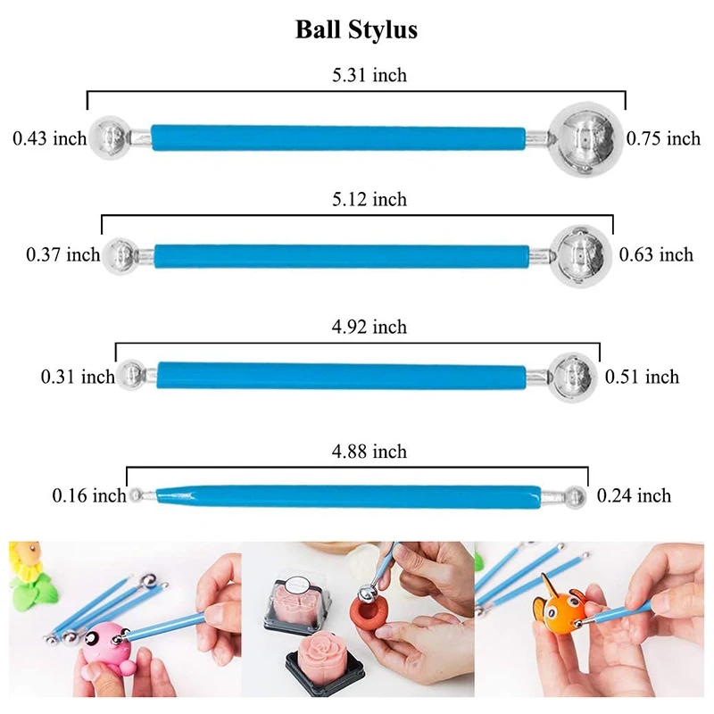 

Polymer Clay Tools Set, 24 Pcs Ceramic Clay Modeling Sculpting Carving Tools for Rock Painting, Cake Fondant Decoration