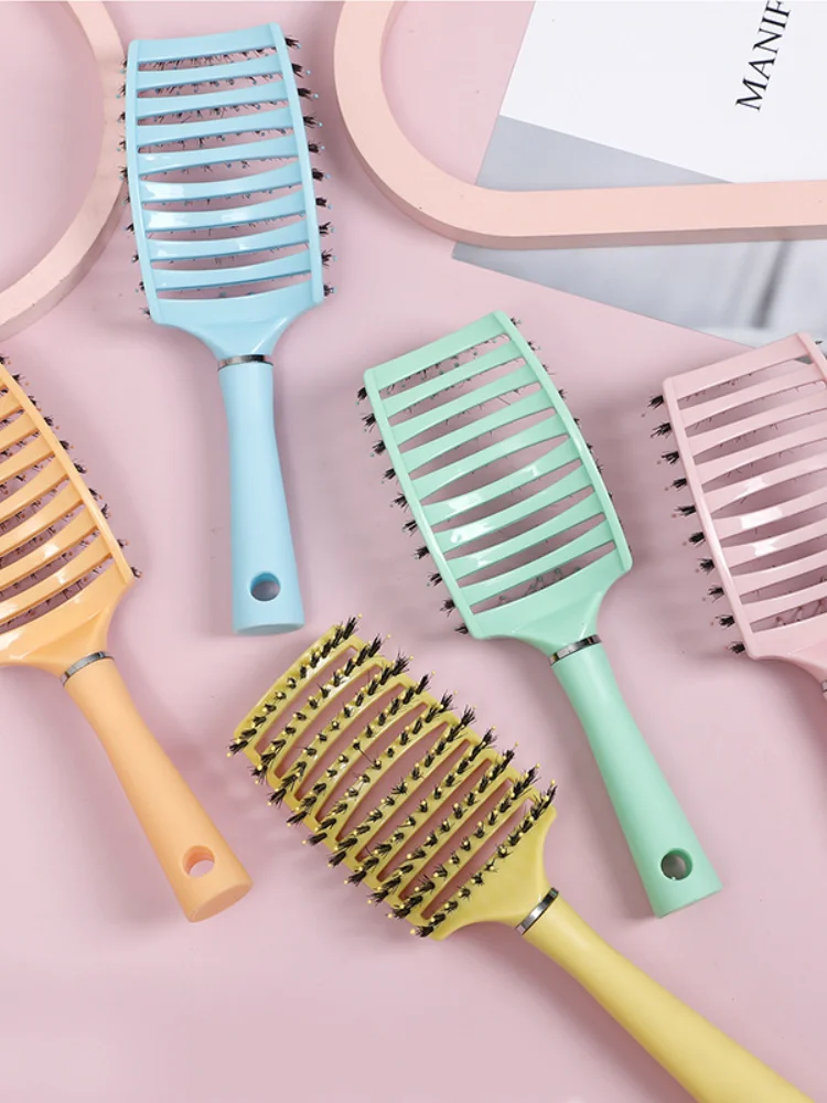 

Hair Brush Scalp Massage Comb Hairbrush Bristle Nylon Women Wet Curly Detangling Hair Brush for Salon Hairdressing Styling Tools