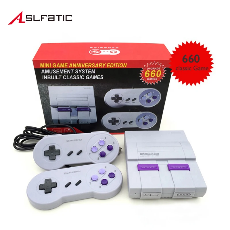 Классическая Мини ТВ игровая консоль SNES 8 бит Ретро видео игровая консоль встроенные 660 игр AV Ручной игровой плеер семейный отдых