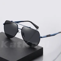 katkani men double beam retro fashion aviator polarized sunglasses two tone high quality optical prescription glasses frame 6322