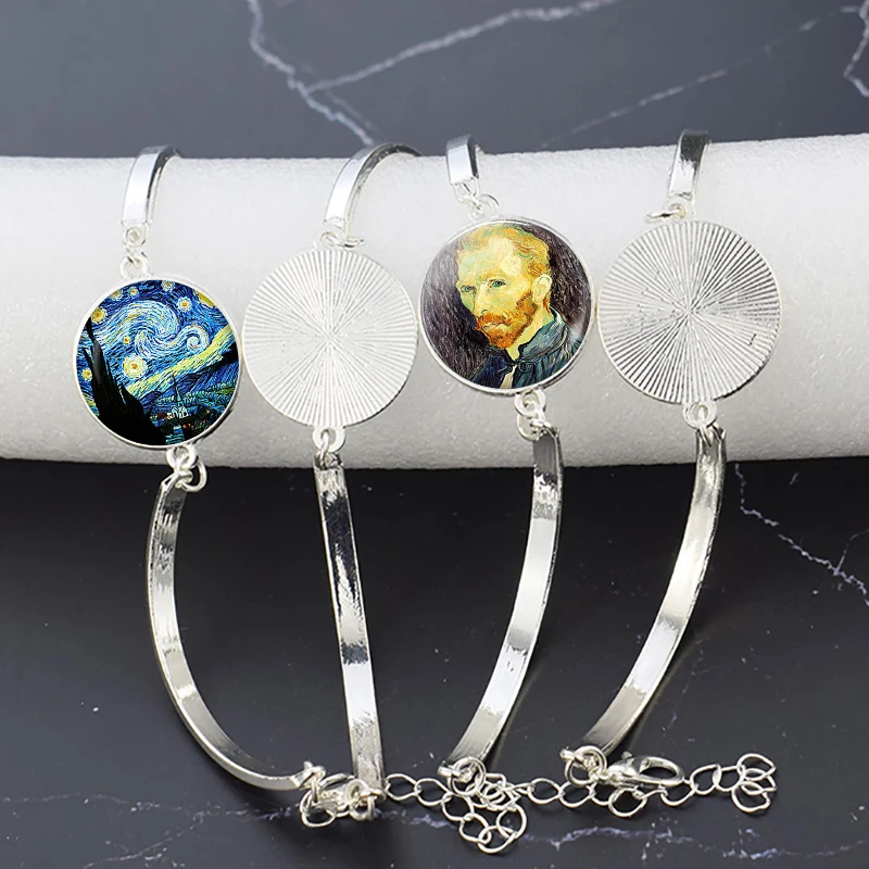 Браслет ручной работы с абстрактной картиной Ван Гога звездная ночь