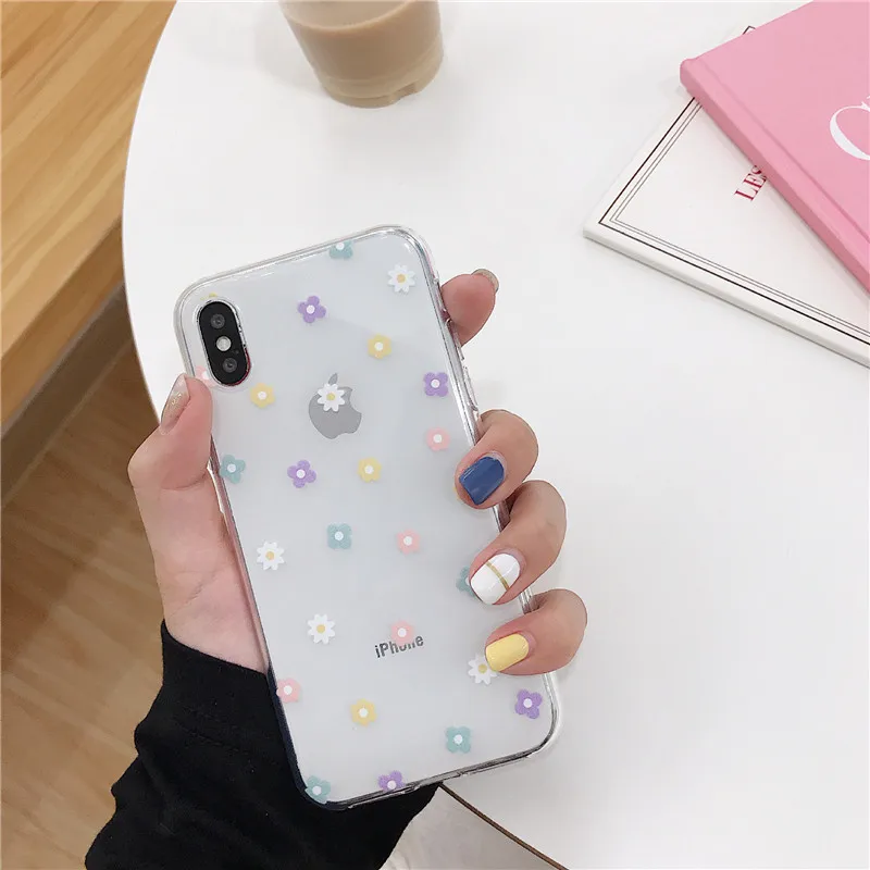 

Transparent Flower Silicone Soft Phone Case For iPhone 7 8 Plus 2020 SE 7Plus 8Plus X XS XR 11 11Pro 11Pro Max Case Capinha Bag