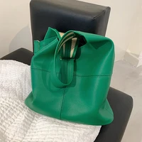 big soft pu leather shoulder bags for women 2021 handbag fashion designer simple shoulder purses ladies high capacity