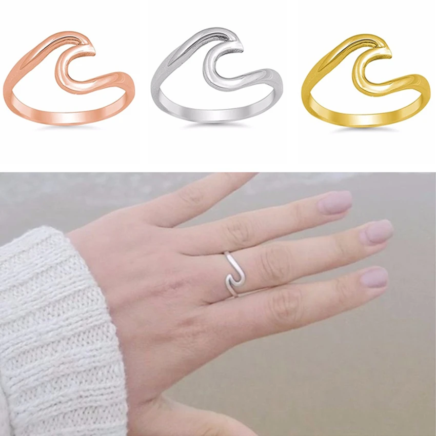 

Cxwind Fashion Bague Femme Geometric Wave Finger Rings for Women Wedding Engagement Heart Beat Paw Jewelry Gift Drop Shipping