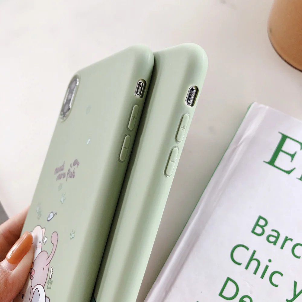 

Cartoon Panda Cute Cat Phone Case for iPhone 12 11 Pro Mini XR X XS Max SE 6 6S 7 8 Plus Shockproof Soft Silicone Cover Coque