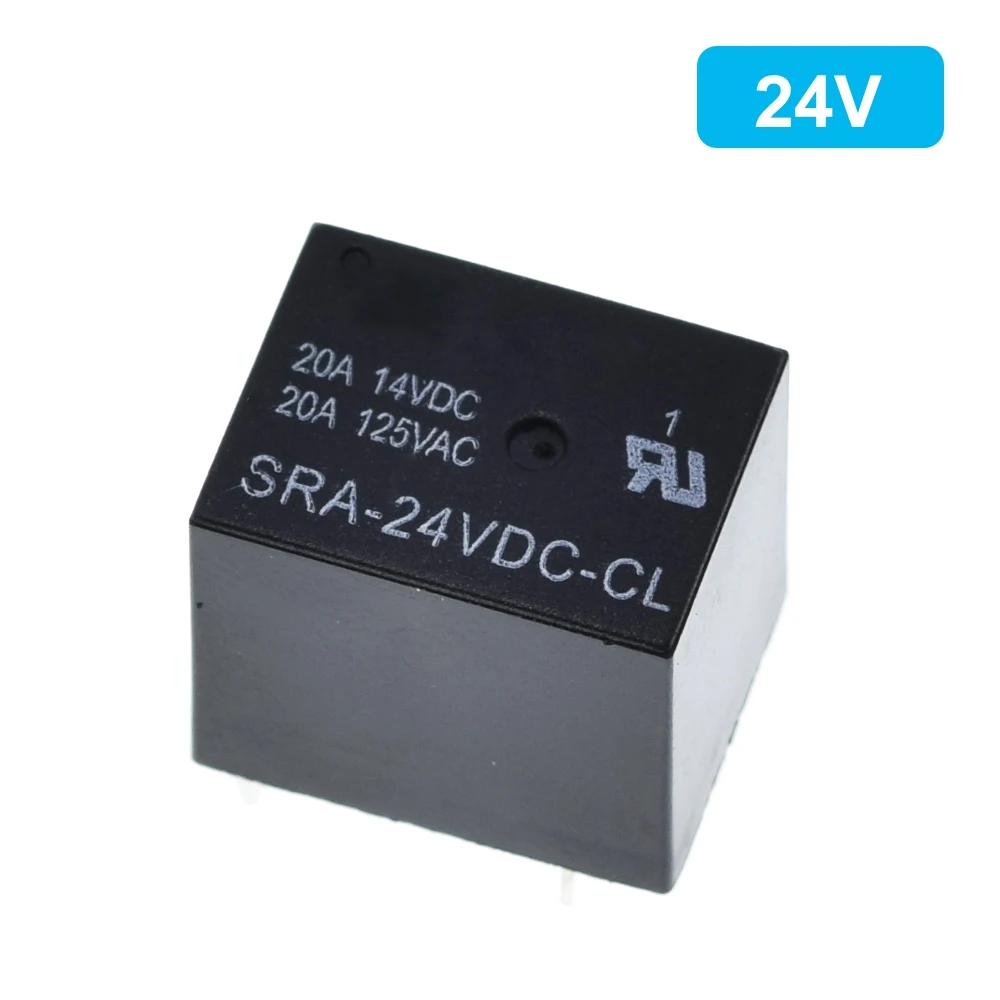 10 шт. 5 В 12 24 постоянного тока 20A DC Мощность реле SRA 05VDC CL 12VDC 24VDC 5Pin PCB Тип в наличии