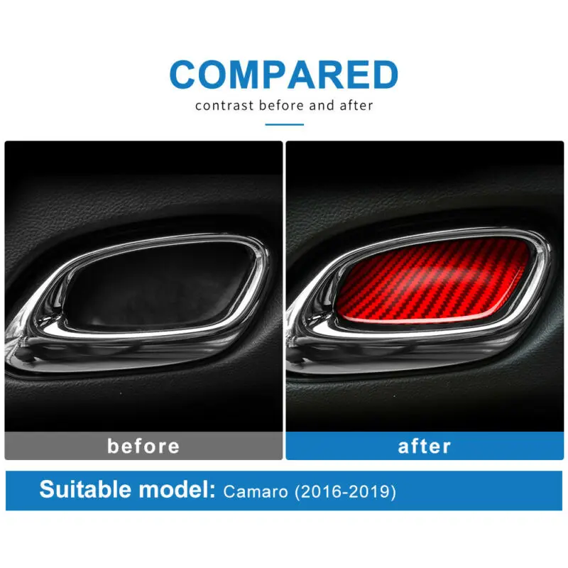 

Bowl Car Sticker Cover Trim Red 2016-19 Parts Accessories 2pcs Interior