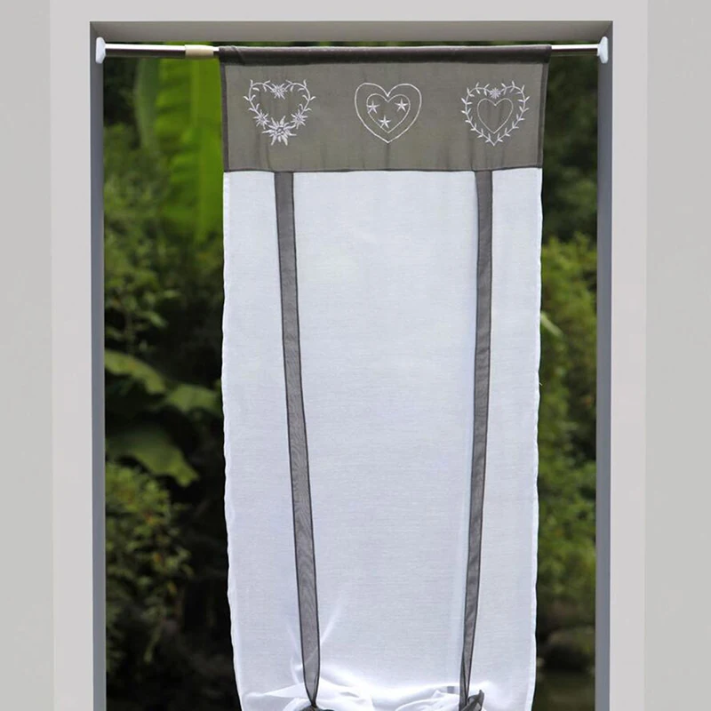 Short Voile Kitchen Curtains Height Liftable Gauze Small Coffee Curtain Blinds Tulle Screening Panel For Living Room Bedroom | Дом и сад