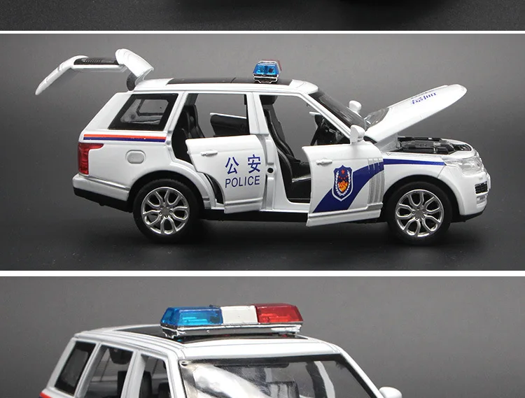 1:32 Высокая Имитация Range Rover SUV полицейский автомобиль детская внедорожная игрушка, модель автомобиля сплав света музыка тянет назад автомобиль для подарков