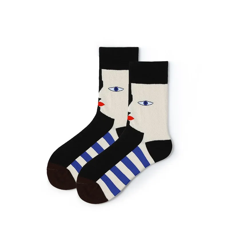 Осенние и зимние новые носки персонализированные модные мужские женские |