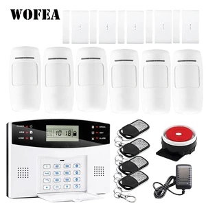 wofea ios android app control wireless home security gsm alarm system two way intercom sms notice for power off free global shipping