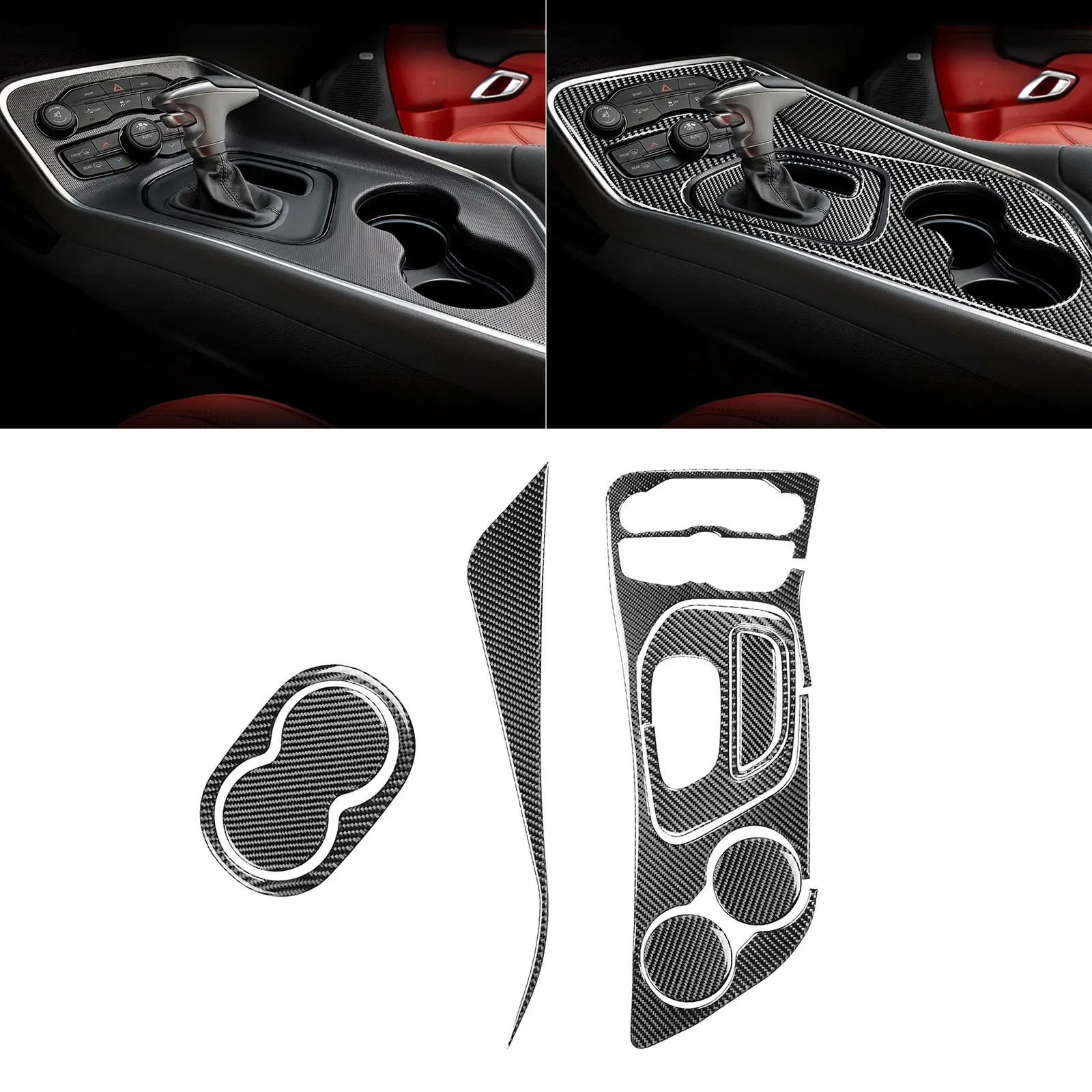 

Carbon Fiber Car Interior Gear Panel Trim Sticker Fit For 2015-2020