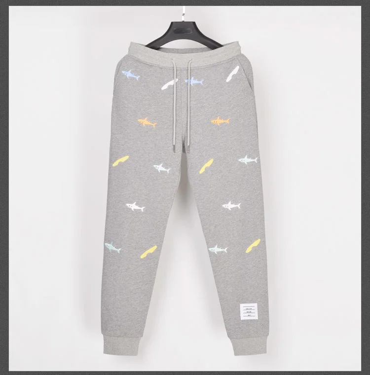 

2021 Fashion TB THOM Brand Sweatpants Men Casual Sports Trousers Tracksuit Bottoms Shark Embroidery Mens Jogger Track Pants