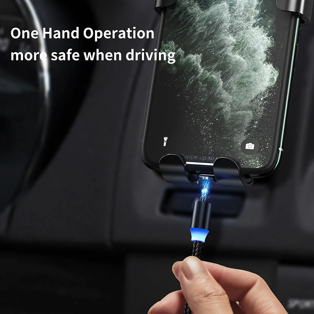 Кабель зарядный магнитный 360 LED для iPhone XR, XS MAX, X, 8, 7, 6, 6S Plus,Micro USB-C (art.: 7af0bdff6) - 7af0bdff6