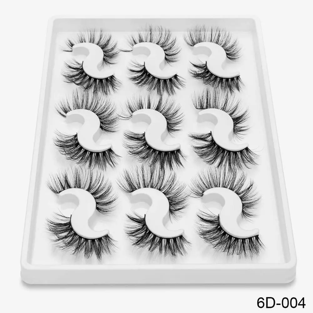 004 2/4/9 пар естественные длинные норковые ресницы 3D норковые ресницы толстый ручной полный газа Ресницы объемный мягкий норковые накладные ресницы - Цвет: 004