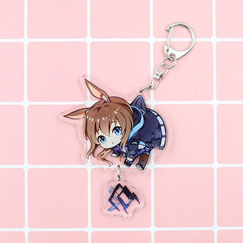 New Style Anime Acrylic Keychain Game Arknights Figure Key Chain Men Bags Pendant Key Ring Unisex Cute Cartoon Kids Key Holder images - 6