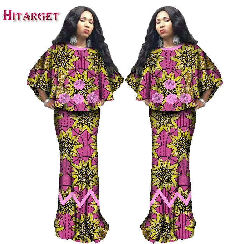 Hitarget 2020 Осенняя африканская Женская одежда комплект из 2 частей Дашики вощеный