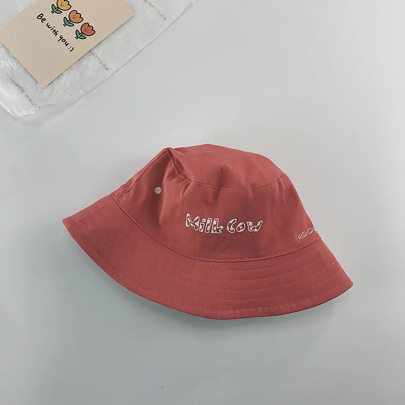 

2021 Children Hats Toddler Kids Double-sided Fisherman Hats Leisure Basin Hats Boys and Girls Visor Letter Casual Caps