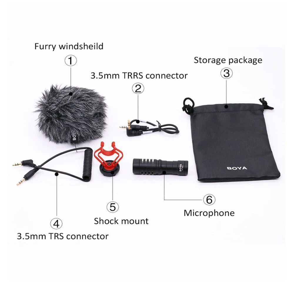 

BOYA BY-MM1 Compact On-Camera Video Microphone Youtube Vlogging Recording Mic For IPhone Nikon Canon DSLR Camera Camcorder