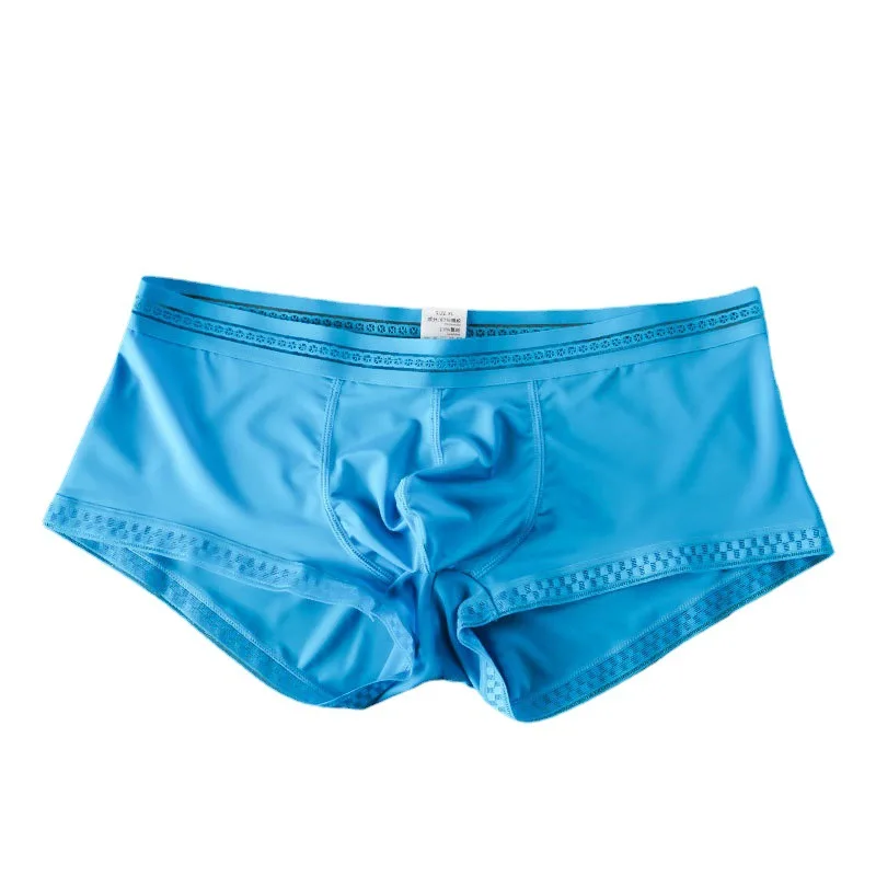 

4Pcs/Lot Man Underpants High Quality Ice Silk Translucent Men Underwear Breathable Comfy male Boxers Shorts For Mens Panties