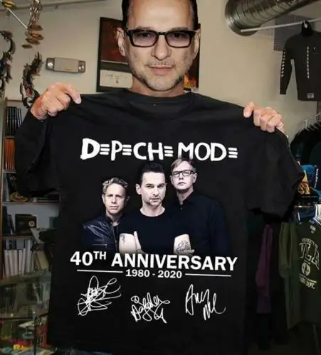 Depeche 40th Mode Юбилейная 1980 2020 футболка Черная Хлопковая мужская S 3XL|Мужские футболки|