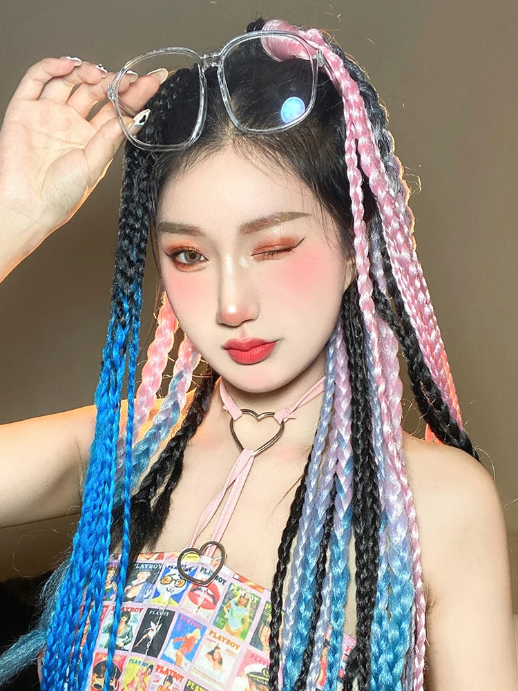 Грязный плетеный шнур zq цветная плетеная коса для конского хвоста грязные