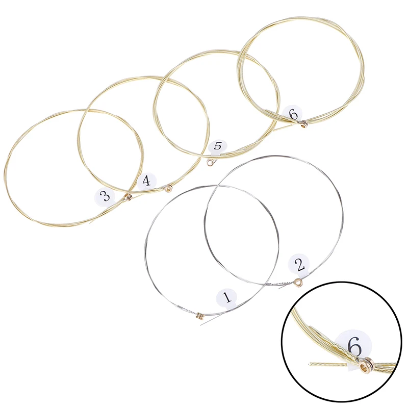 

6pcs/set Universal Acoustic Guitar String Brass Hexagonal Steel Core Strings For Musical Instruments Guitars Strings Guitar Part