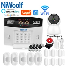 Tuya Wifi GSM Alarm System LCD Display 433MHz Wireless Smart Home Burglar Security Alarm App Control Support Alexa / Google Home