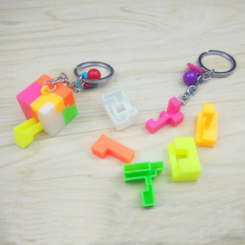 Детские кубические блоки Kidsc quare с круглым шариком мини-цепочка для ключей DIY