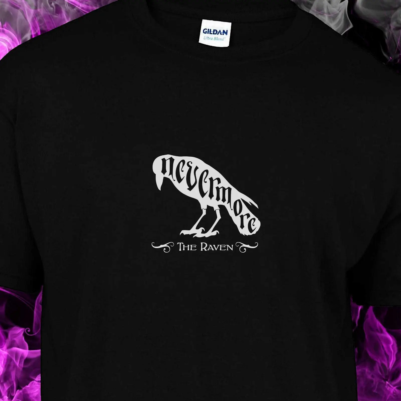 NEVERMORE THE RAVEN EDGAR ALLAN POE футболка S 2XL Мужская с коротким рукавом бесплатная доставка