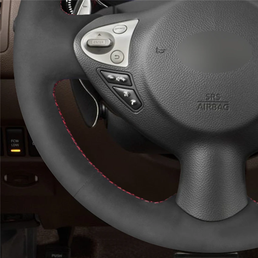MEWANT черный замшевый кожаный чехол на руль для Infiniti FX FX35 FX37 FX50 QX70 Nissan Juke Maxima 370Z Sentra SV