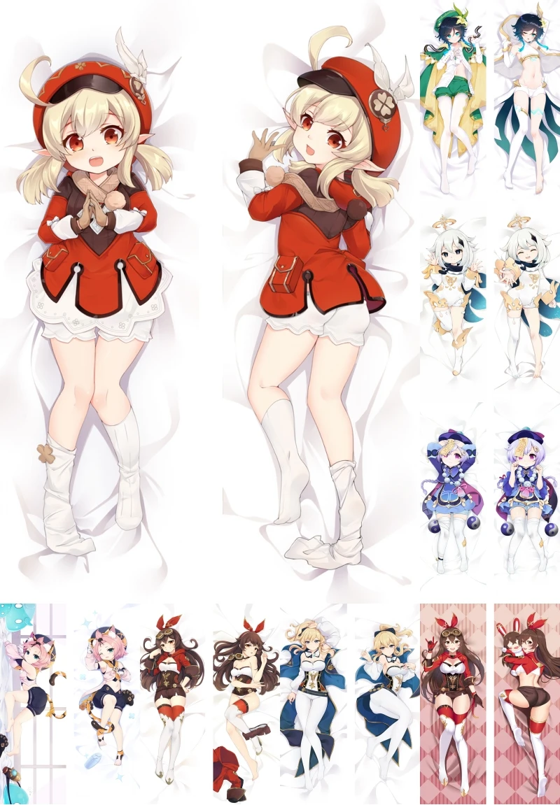 Genshin Impact Klee Paimon Qiqi Barbatos Venti Diona Jean Gunnhildr Эмбер Косплей Подушка Dakimakura чехол для