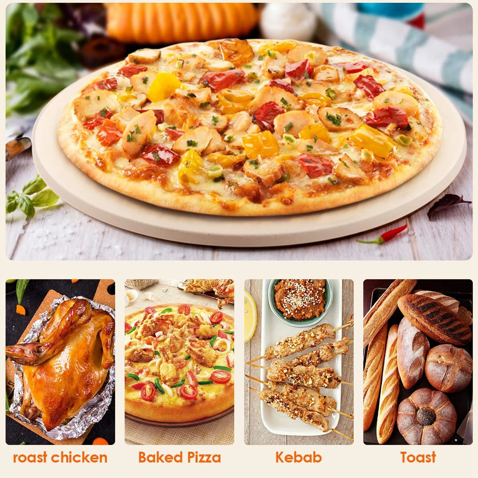 Многофункциональный лист для выпечки пиццы из кордиерита круглая сланцевая