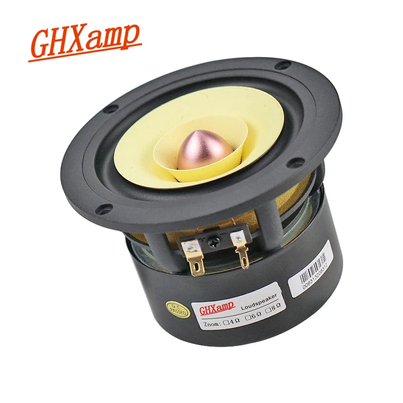 GHXAMP 4 дюйма 25 Вт Полнодиапазонный динамик HIFI бамбуковое волокно алюминиевый