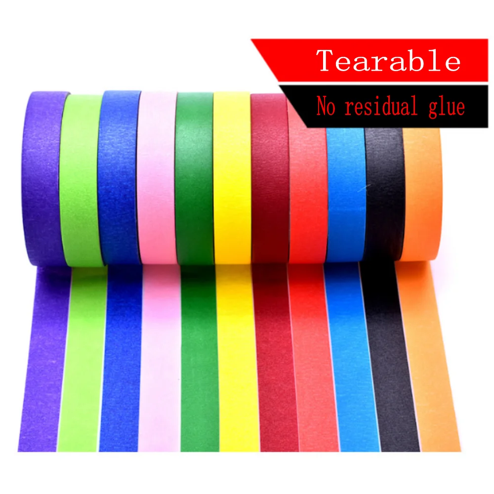 Резиновая цветная лента для маскировки легко рвать и прочная клейкая бумага